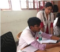 Children receiving care at a medical camp