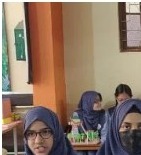 Students at a project exhibition